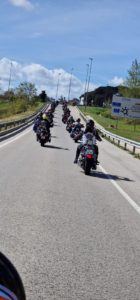 Riding to Lloret de Mar turn on highway